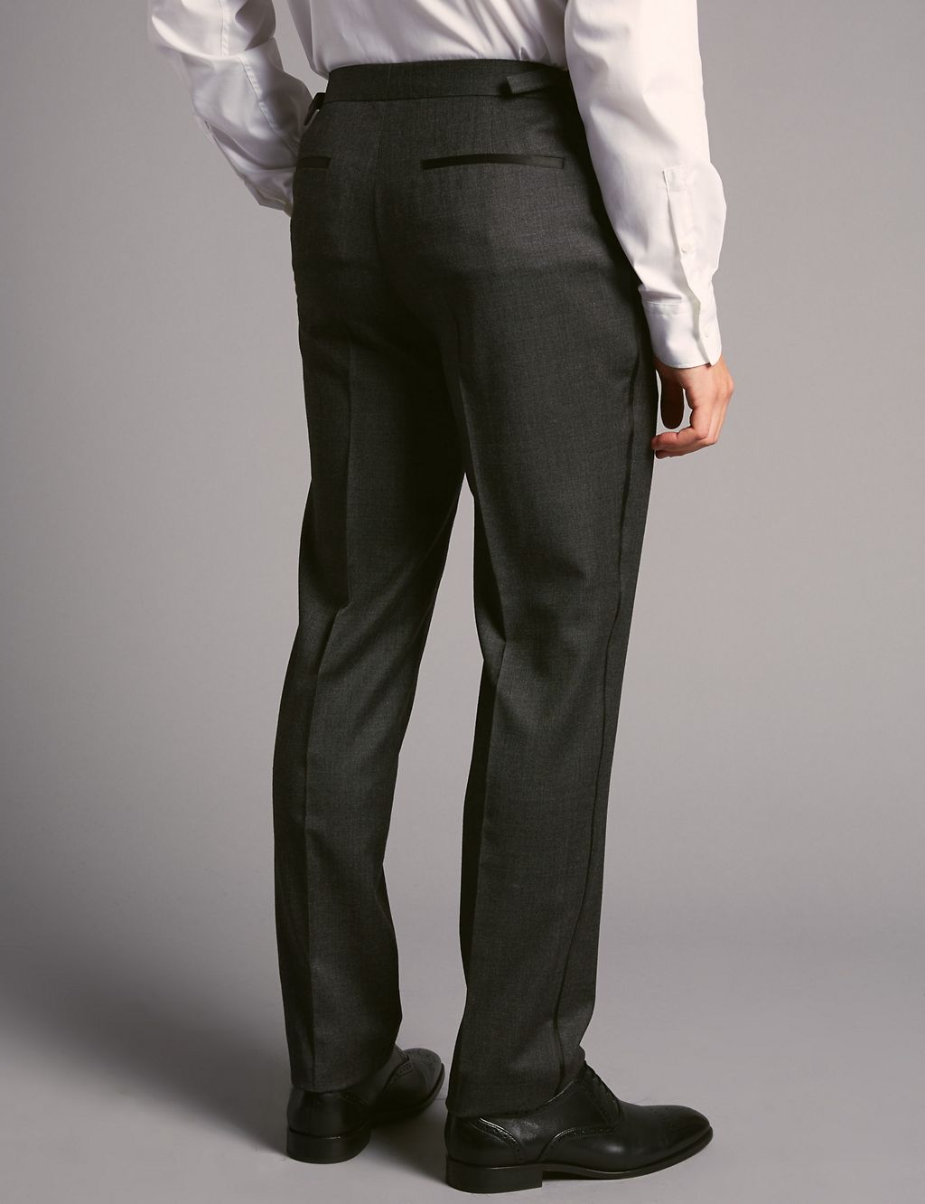 Charcoal Tailored Fit Italian Wool Trousers 4 of 5
