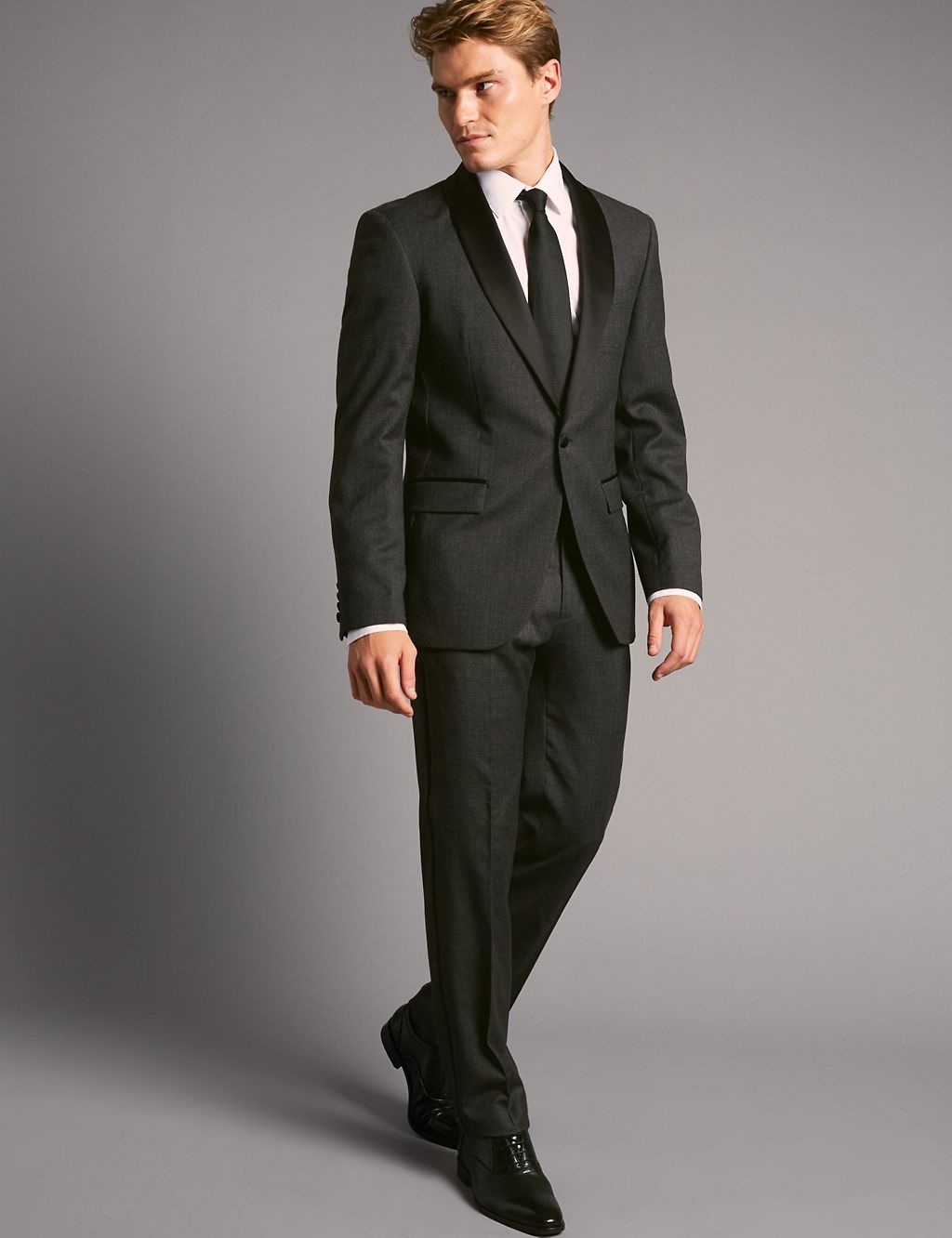 Charcoal Tailored Fit Italian Wool Trousers 5 of 5