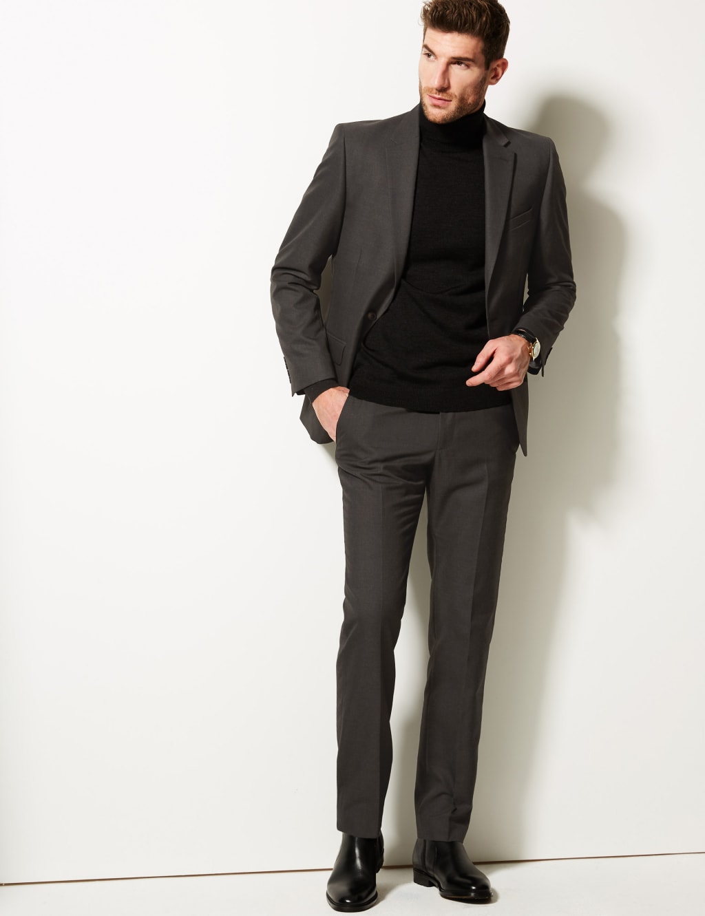 Charcoal Micro Formal Tailored Trousers