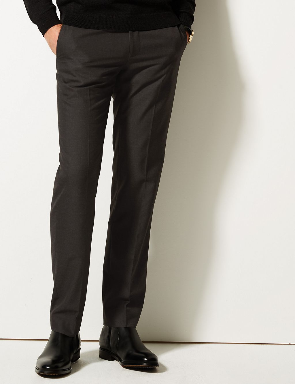 Charcoal Tailored Fit Trousers 2 of 6