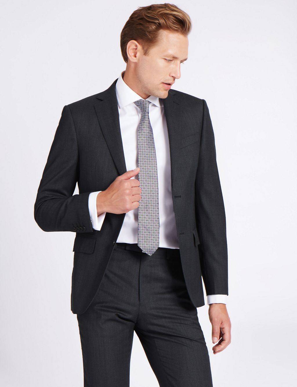 Charcoal Tailored Fit Wool Jacket 2 of 7