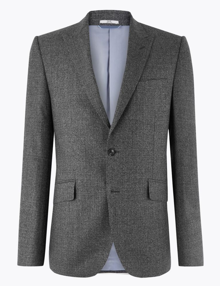 Charcoal Tailored Fit Wool Jacket | Savile Row Inspired | M&S