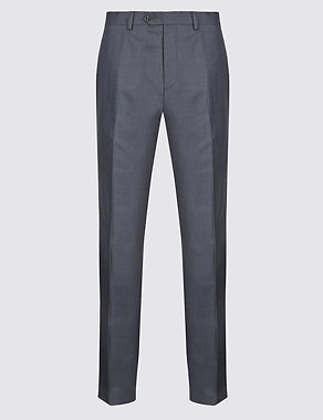 Charcoal Tailored Fit Wool Trousers Image 2 of 4