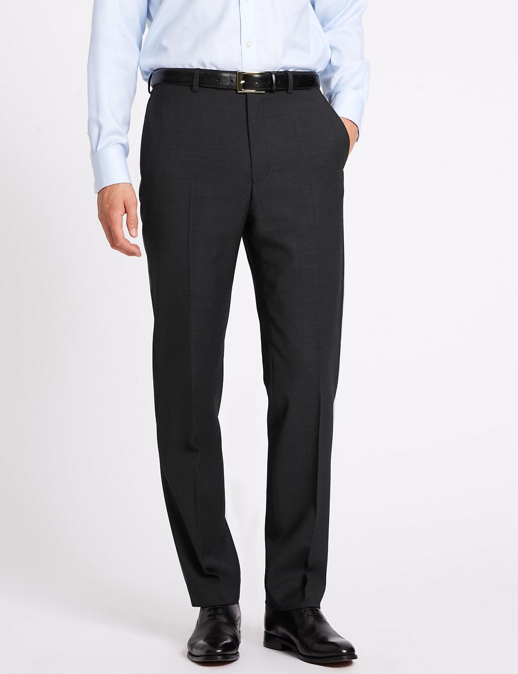 Charcoal Tailored Fit Wool Trousers 3 of 6