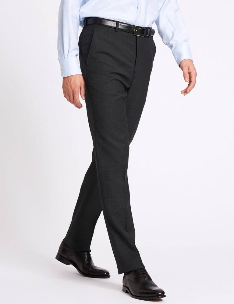 Charcoal Tailored Fit Wool Trousers 3 of 6