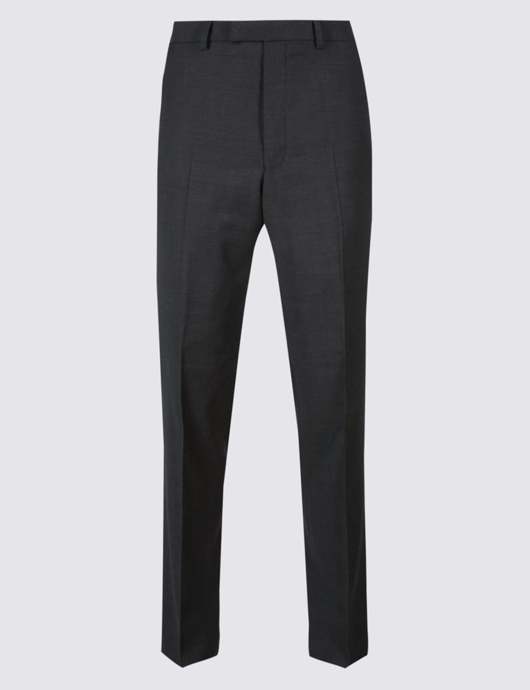 Charcoal Tailored Fit Wool Trousers 2 of 6