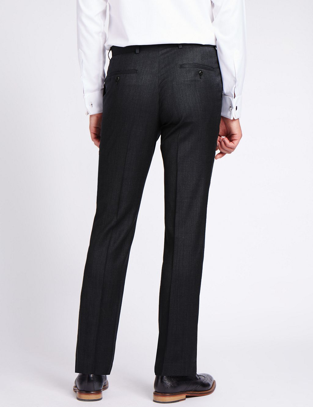 Charcoal Tailored Fit Wool Trousers 2 of 5
