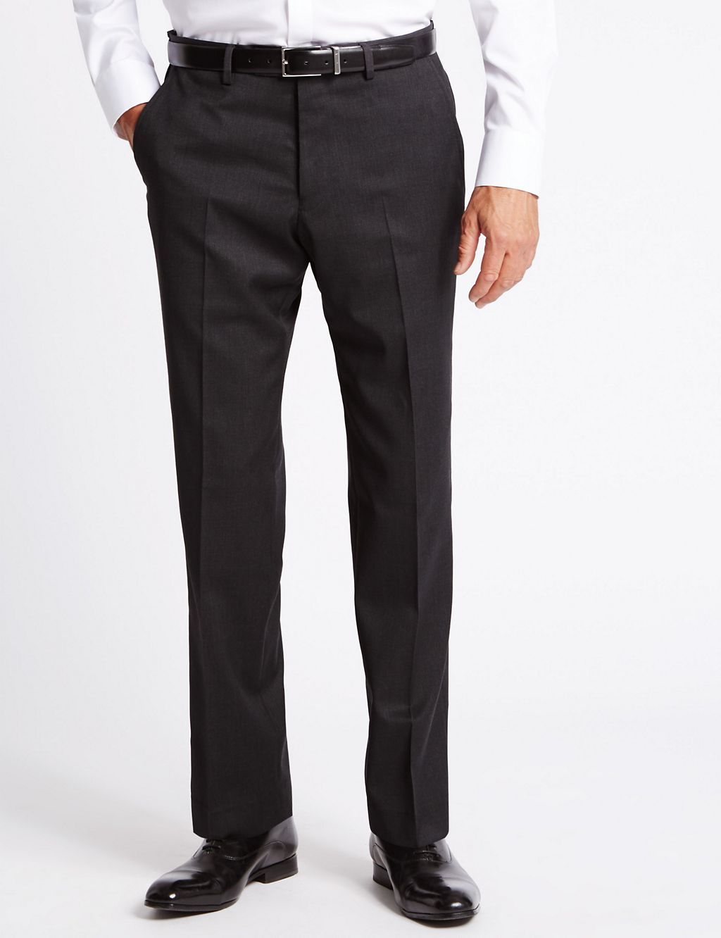 Charcoal Tailored Fit Wool Trousers 3 of 4