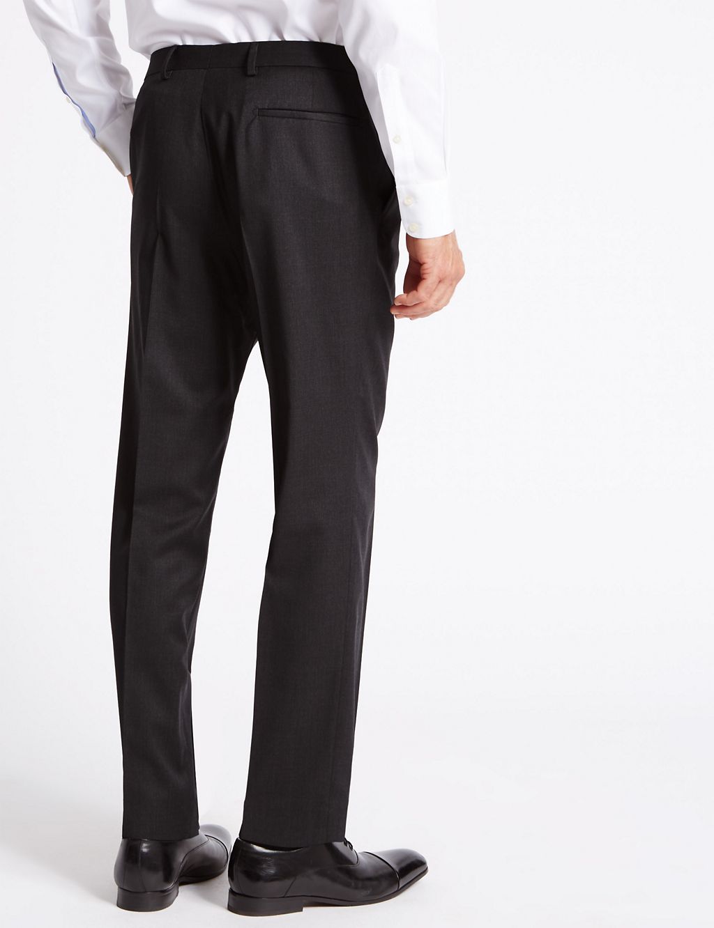 Charcoal Tailored Fit Wool Trousers 2 of 4