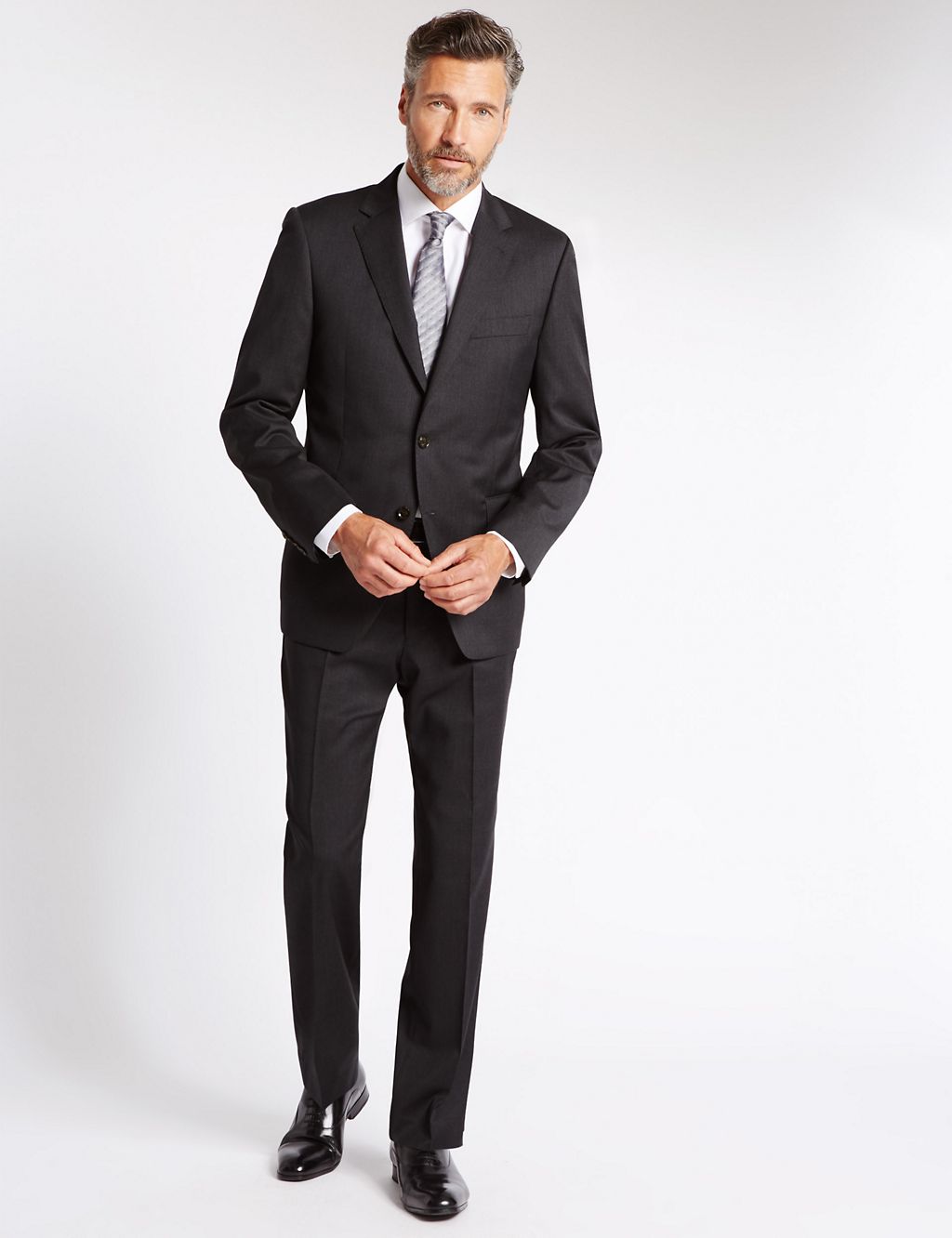 Charcoal Tailored Fit Wool Trousers 4 of 4