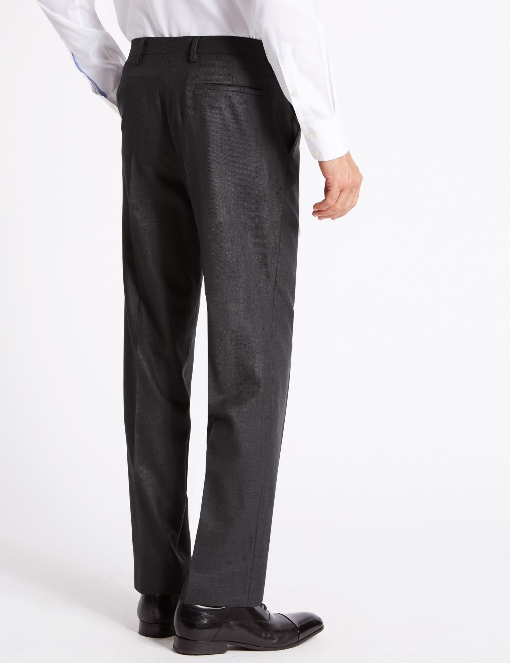 Charcoal Tailored Fit Wool Trousers 2 of 4