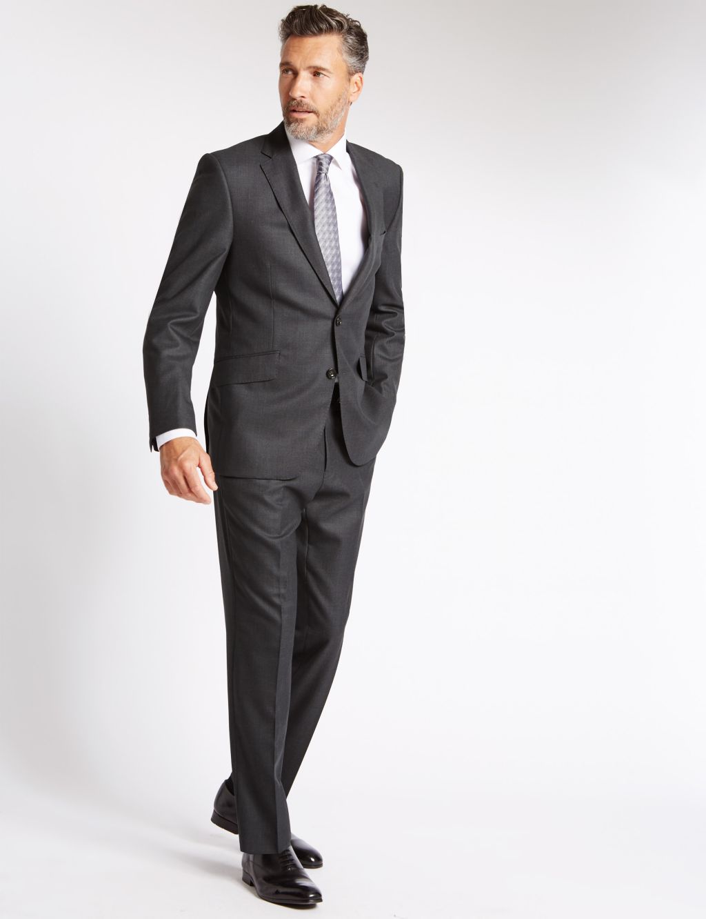 Charcoal Tailored Fit Wool Trousers 4 of 4