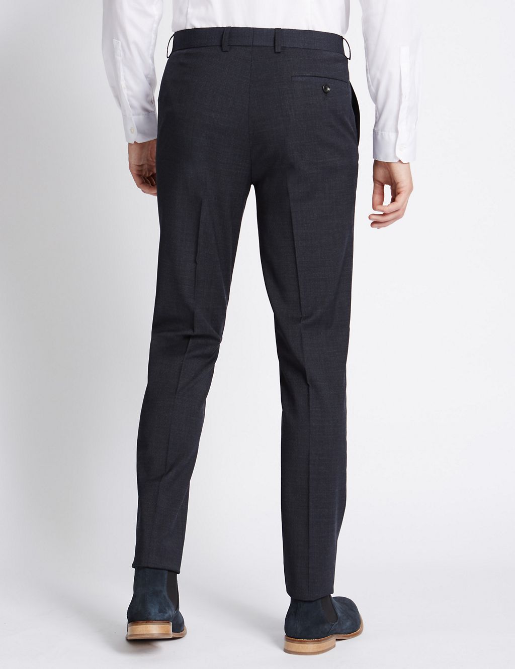 Charcoal Textured Modern Slim Fit Trousers 2 of 4