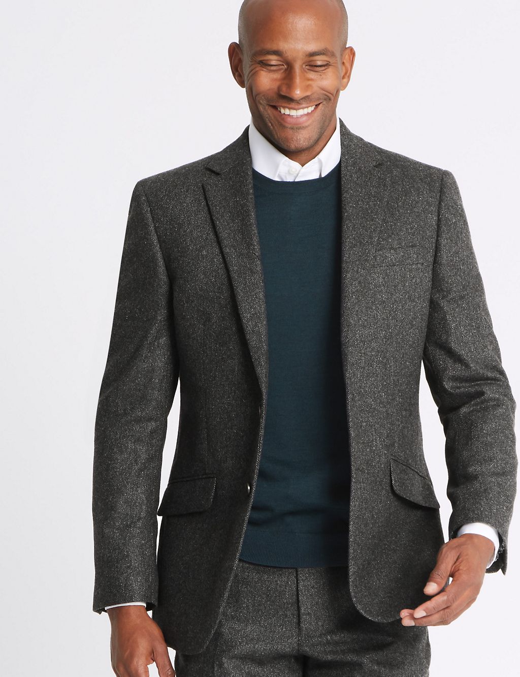 Charcoal Textured Regular Fit Jacket 2 of 9