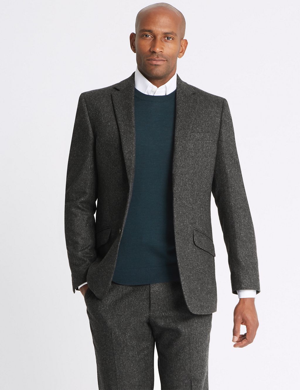 Charcoal Textured Regular Fit Jacket 7 of 9