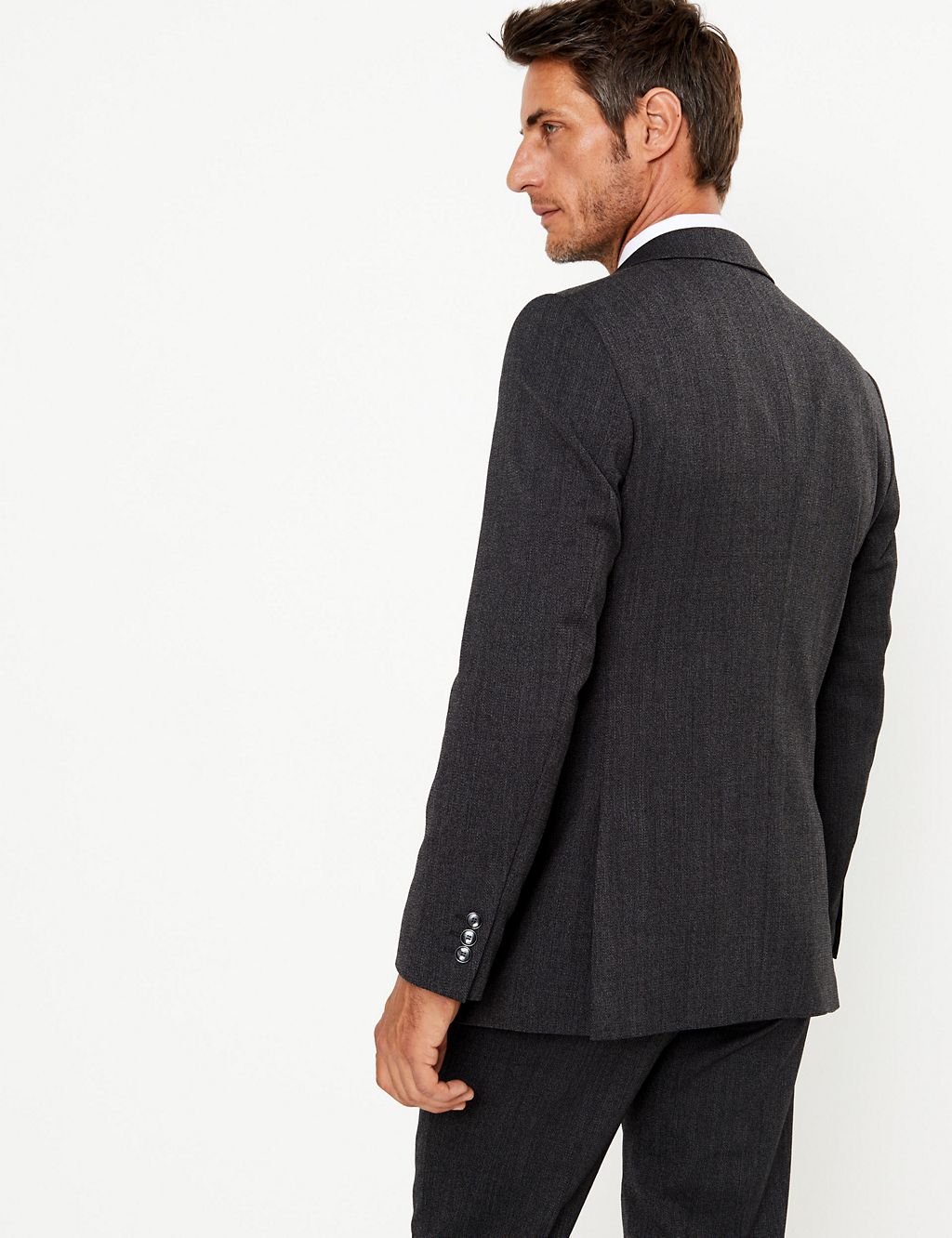 Charcoal Textured Regular Fit Jacket 8 of 8