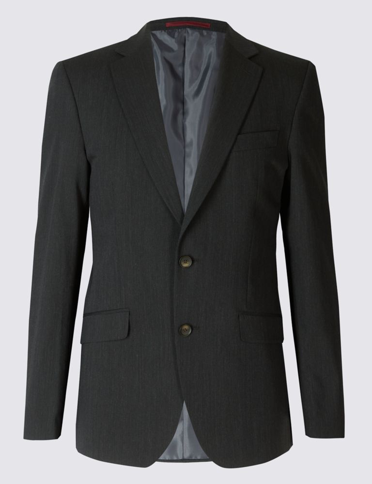 Charcoal Textured Regular Fit Jacket 2 of 8