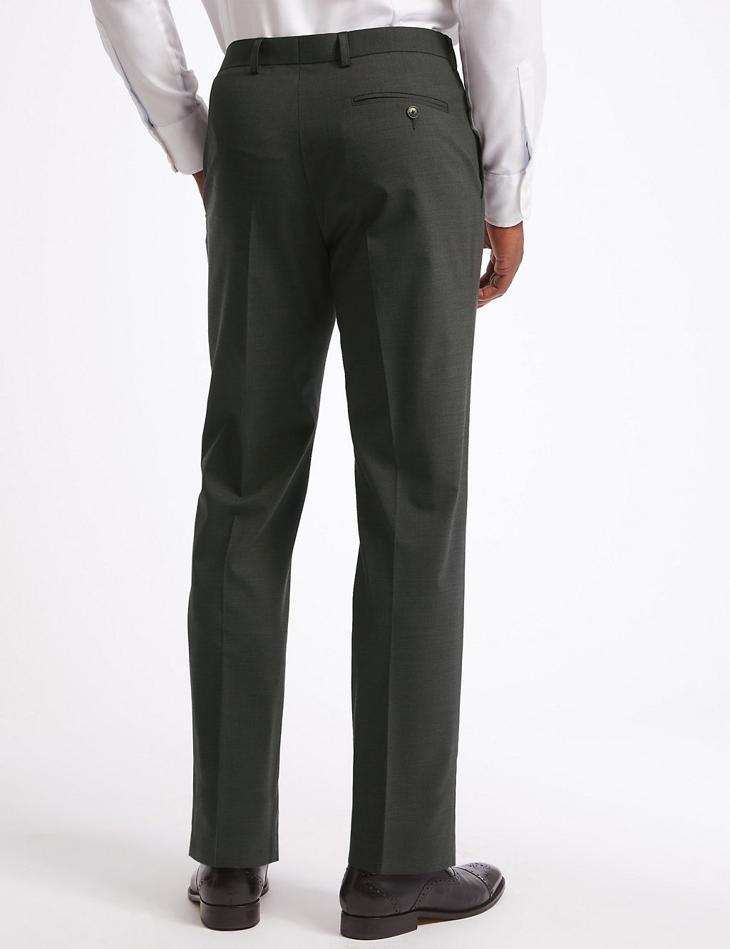 Charcoal Textured Regular Fit Trousers 6 of 7