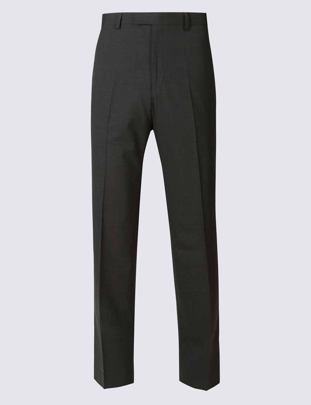 Charcoal Textured Regular Fit Trousers 1 of 7