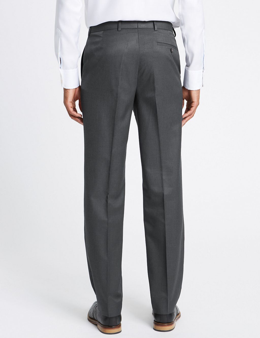 Charcoal Textured Regular Fit Trousers 4 of 6