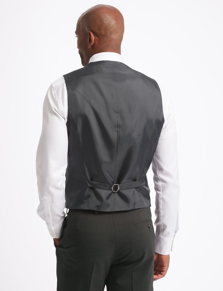 Charcoal Textured Regular Fit Waistcoat 4 of 5