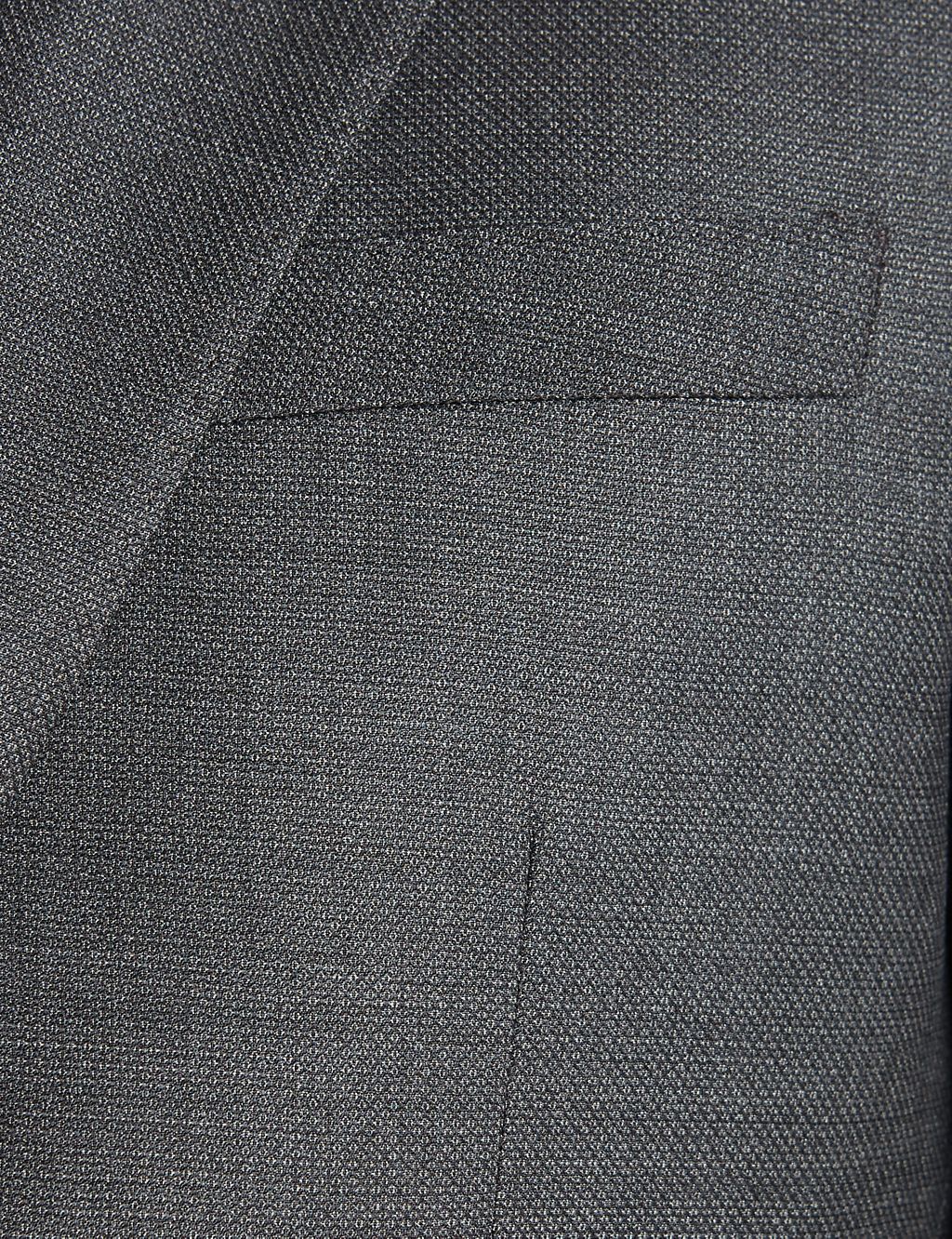 Charcoal Textured Regular Fit Wool Jacket 5 of 7