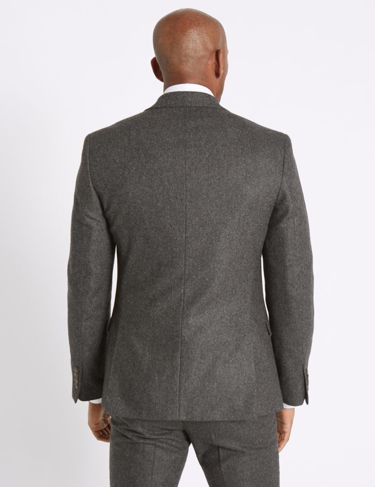 Charcoal Textured Slim Fit Jacket 4 of 9