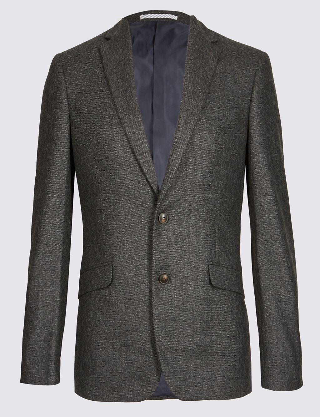 Charcoal Textured Slim Fit Jacket 1 of 9