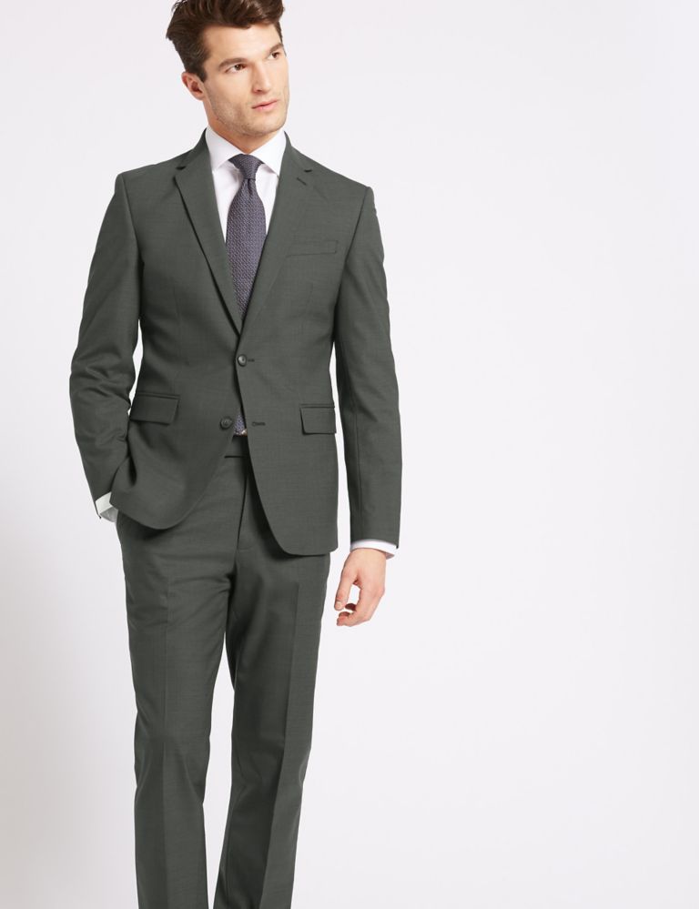 Charcoal Textured Slim Fit Jacket 3 of 8