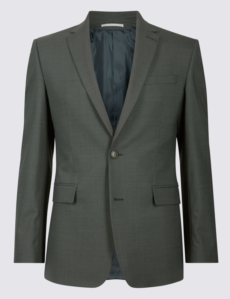 Charcoal Textured Slim Fit Jacket 2 of 8