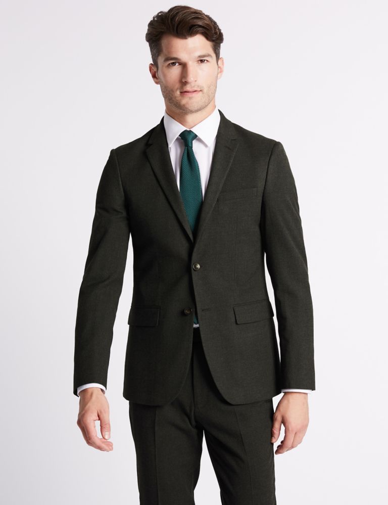 Charcoal Textured Slim Fit Jacket 4 of 8