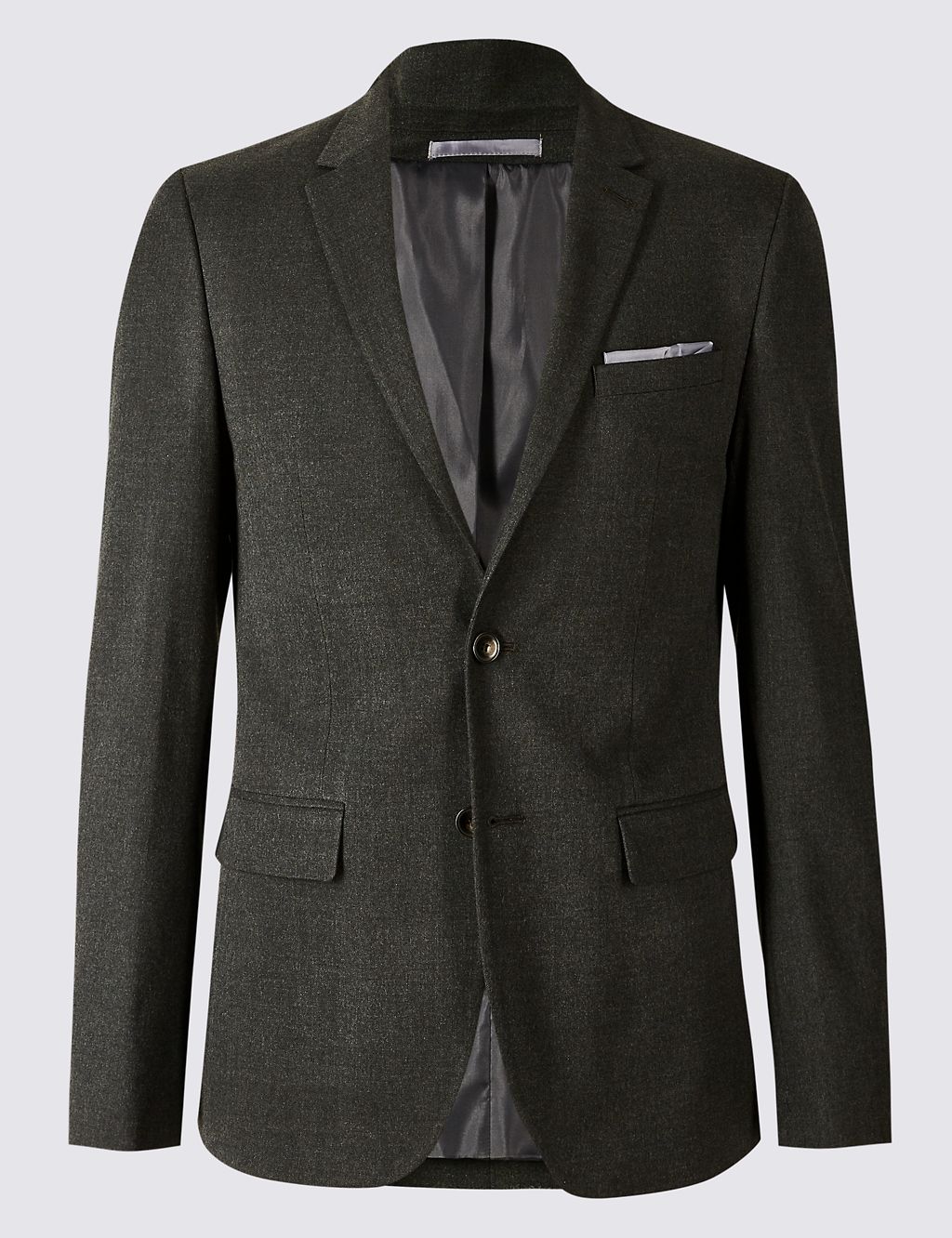 Charcoal Textured Slim Fit Jacket 1 of 8
