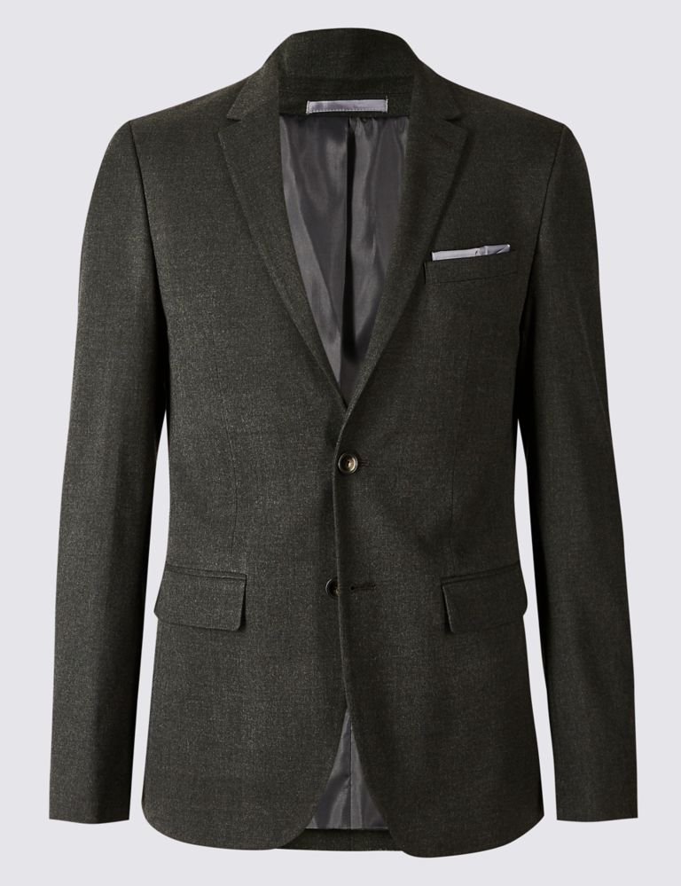 Charcoal Textured Slim Fit Jacket 2 of 8