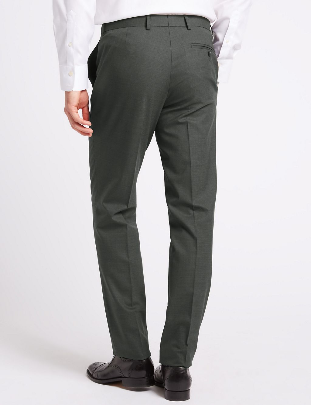 Charcoal Textured Slim Fit Trousers 4 of 6