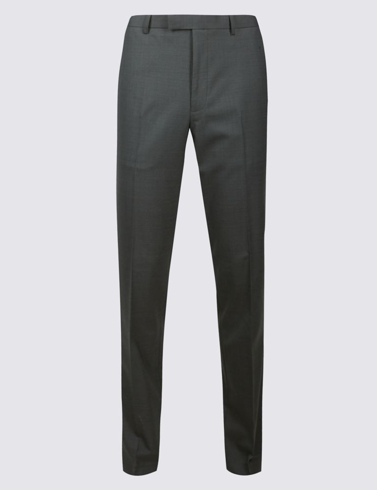 Charcoal Textured Slim Fit Trousers 2 of 6