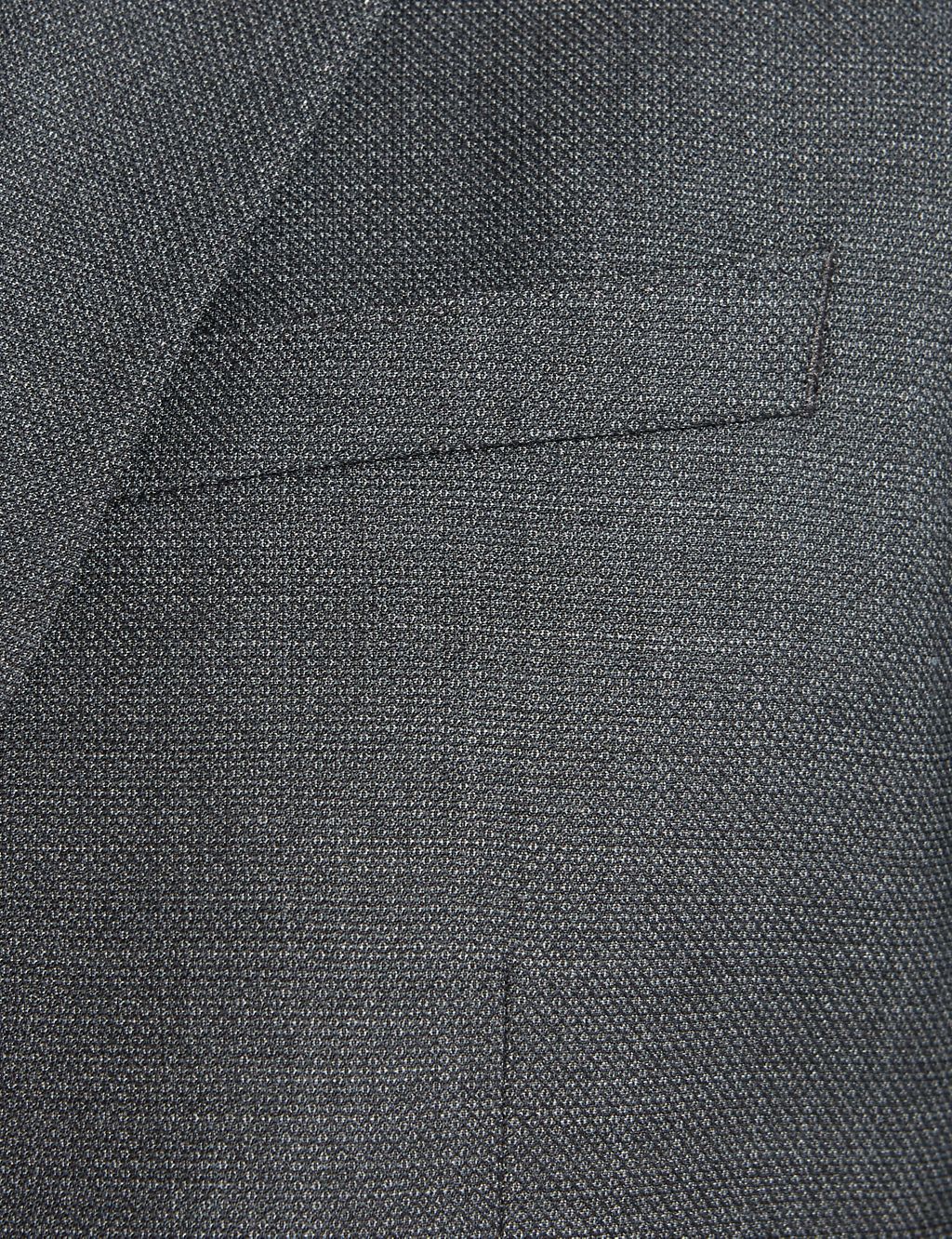 Charcoal Textured Slim Fit Wool Jacket 5 of 8