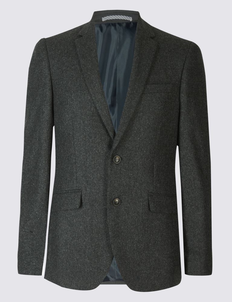 Charcoal Wool Blend Jacket with Italian Fabric 2 of 9