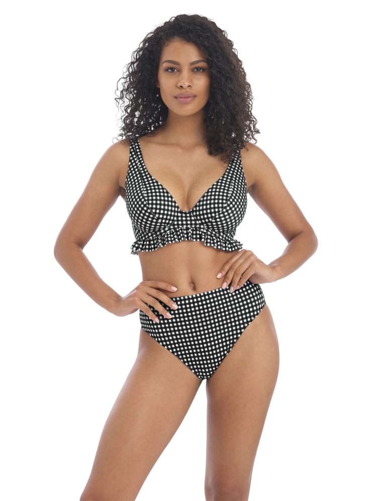 Check In High Waist Gingham Bikini Brief 1 of 4