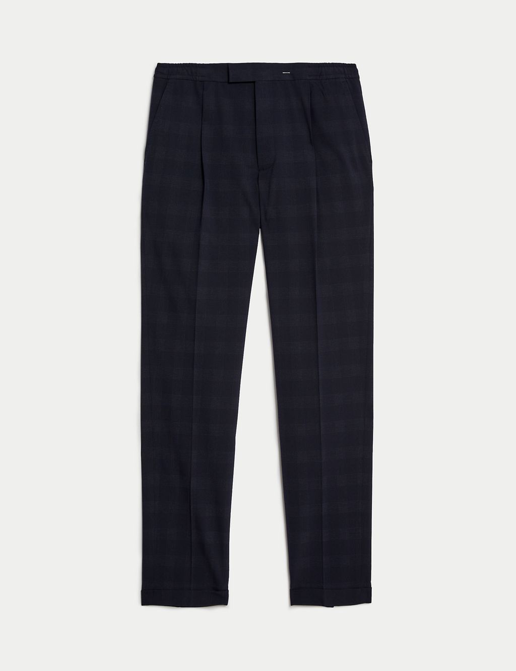 Check Single Pleat Elasticated Trousers 6 of 8