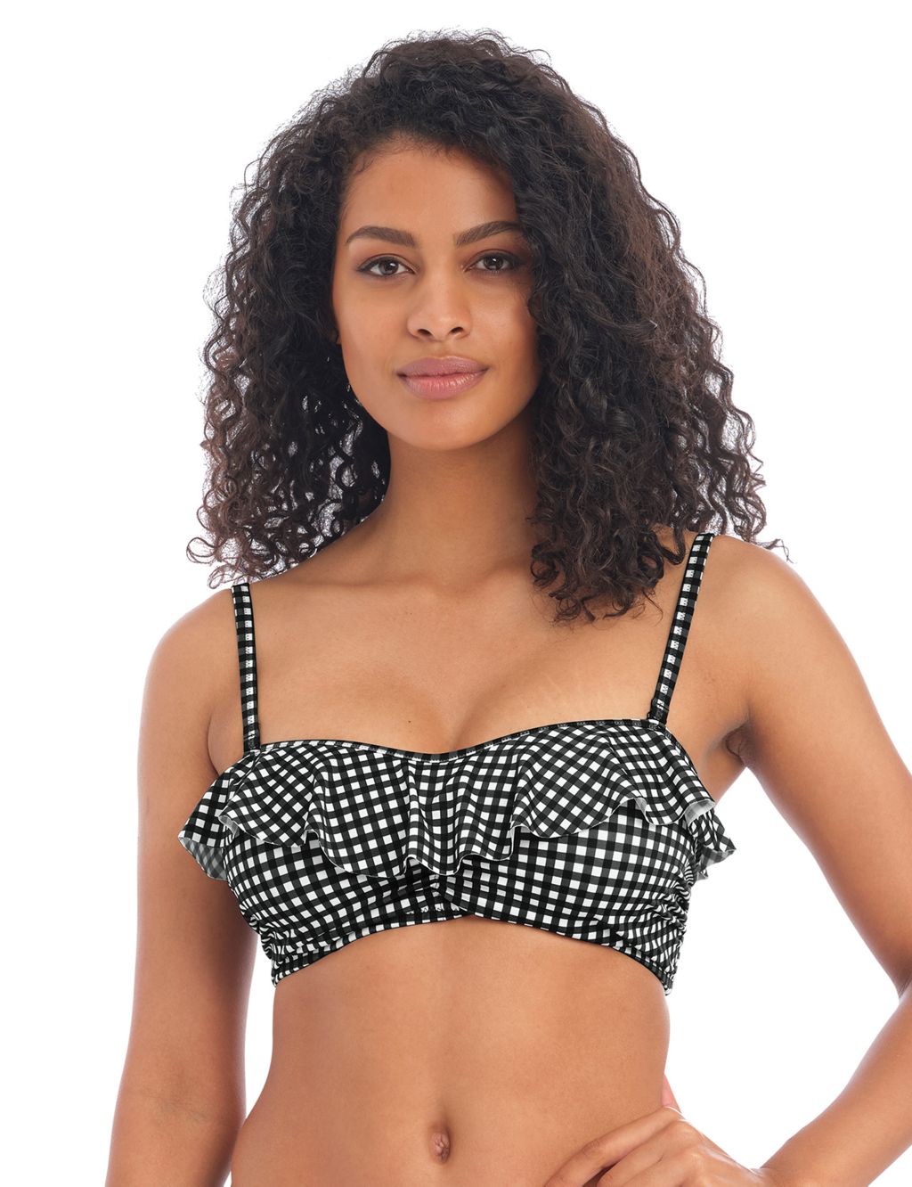 Check in Underwired Bandeau Gingham Bikini Top 7 of 9