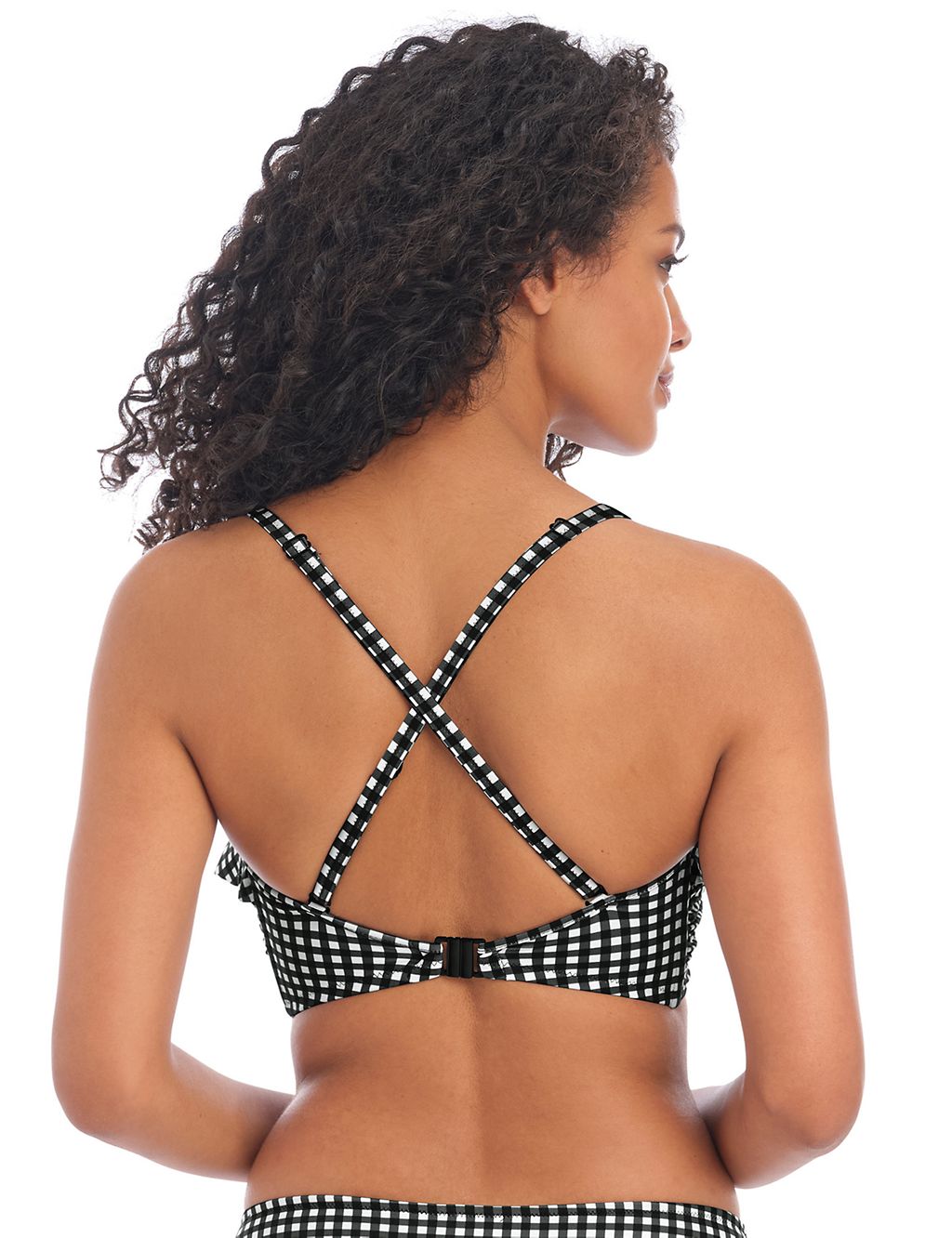 Check in Underwired Bandeau Gingham Bikini Top 5 of 9