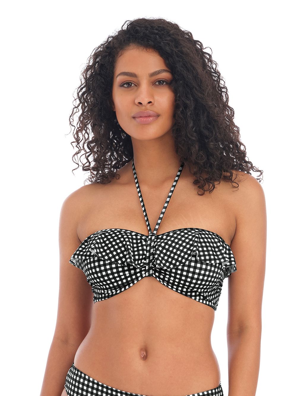 Check in Underwired Bandeau Gingham Bikini Top 6 of 9