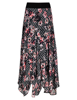 Checked & Floral Maxi Skirt Image 2 of 6