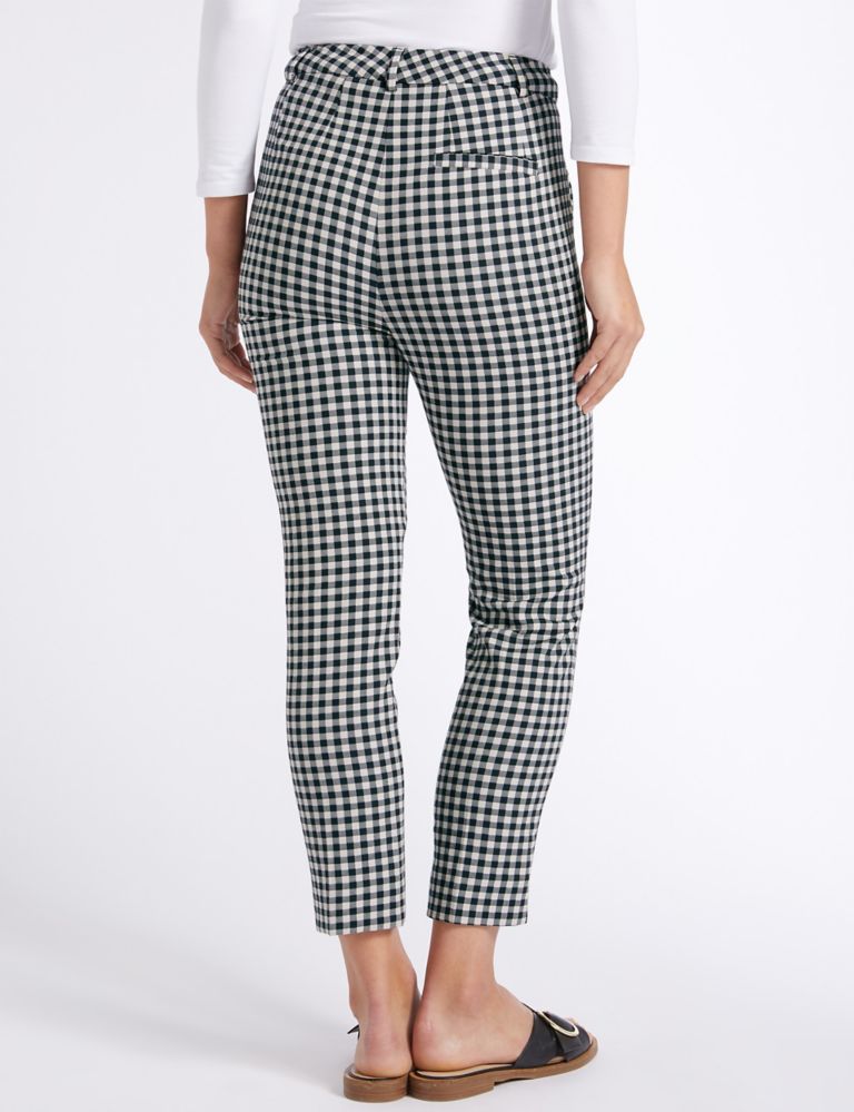 Checked 7/8th Crop Slim Leg Trousers 4 of 6