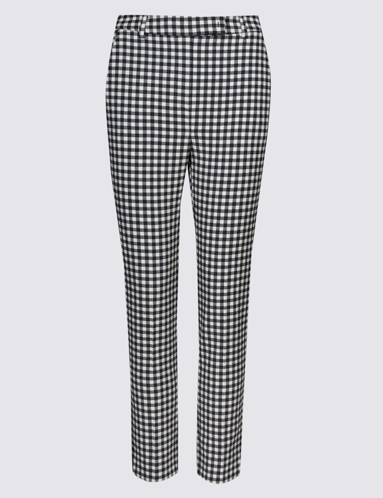 Checked 7/8th Crop Slim Leg Trousers 2 of 6