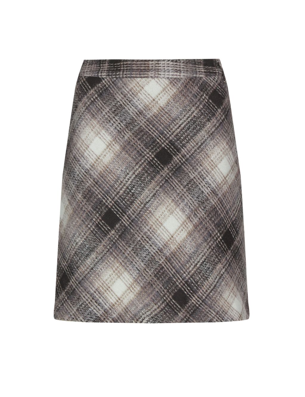 Checked A-Line Mini Skirt with Wool 1 of 4