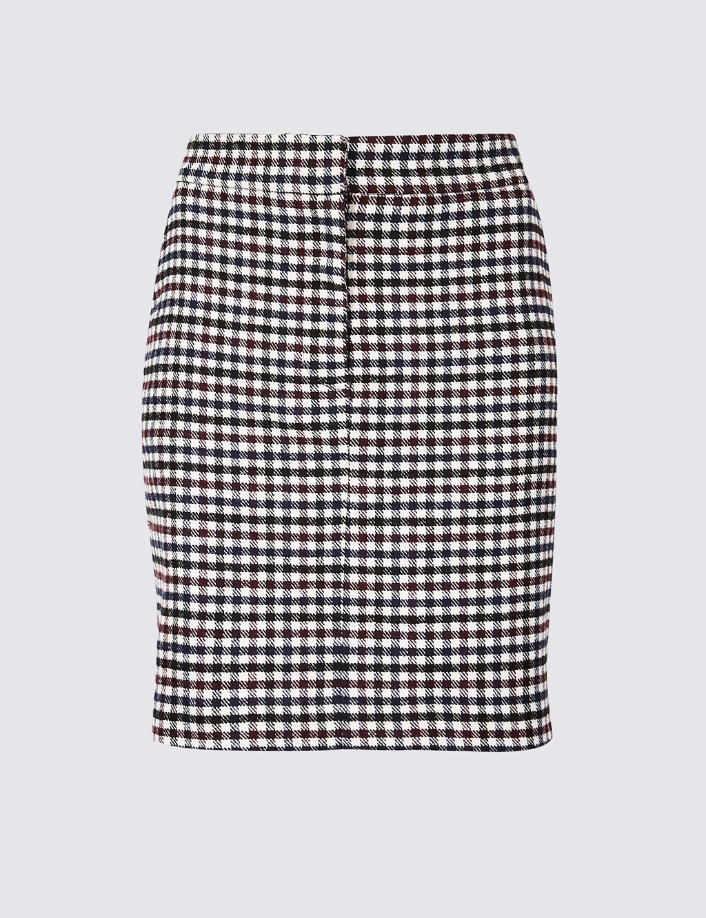 Checked A-Line Mini Skirt with Wool 1 of 5