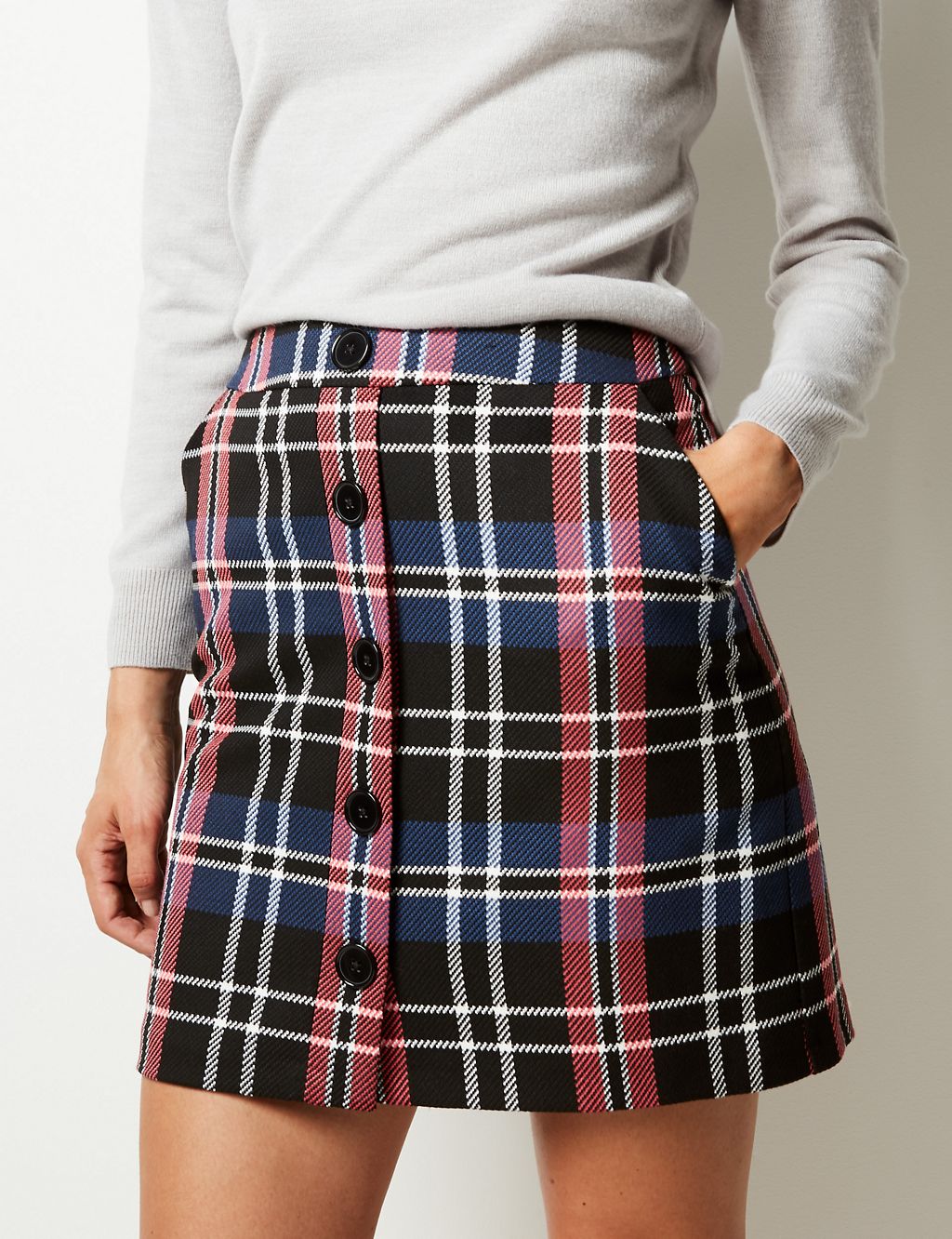 Checked A-Line Mini Skirt 5 of 6