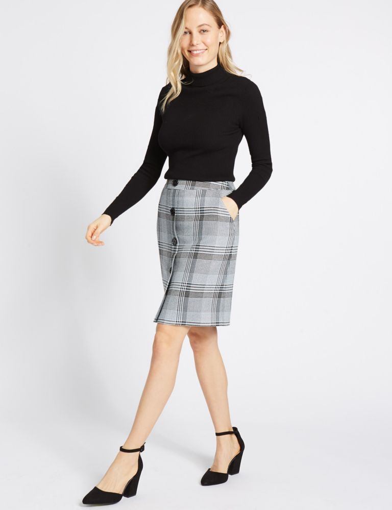 Checked A-Line Mini Skirt 1 of 5