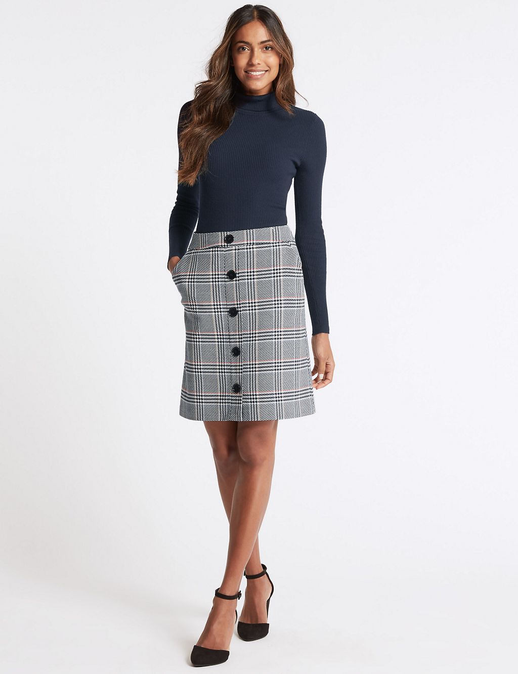 Checked A-Line Mini Skirt 2 of 7